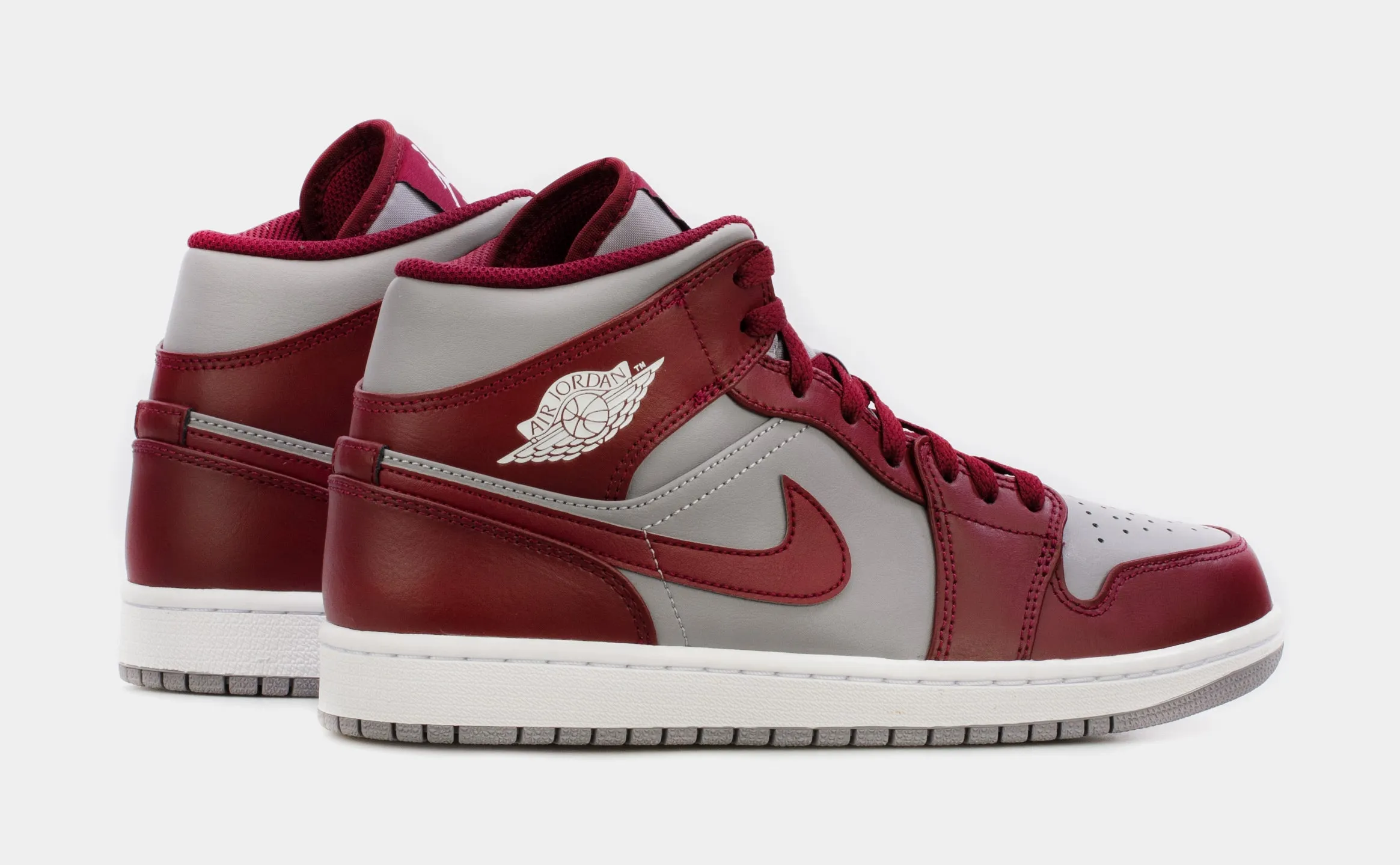 Air Jordan 1 Retro Mid Cherrywood Red Mens Lifestyle Shoes (Grey/Red) Free Shipping