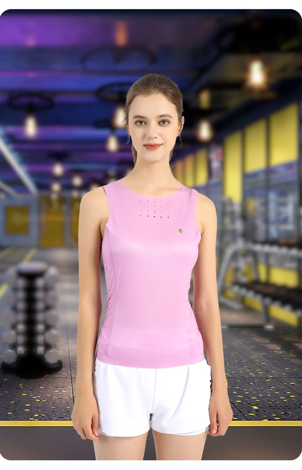 ANNIOU Seamless Yoga Vest Antibacterial Sports Vest for Women Men Breathable Quick Dry Gym Running Fitness Training Tank Top