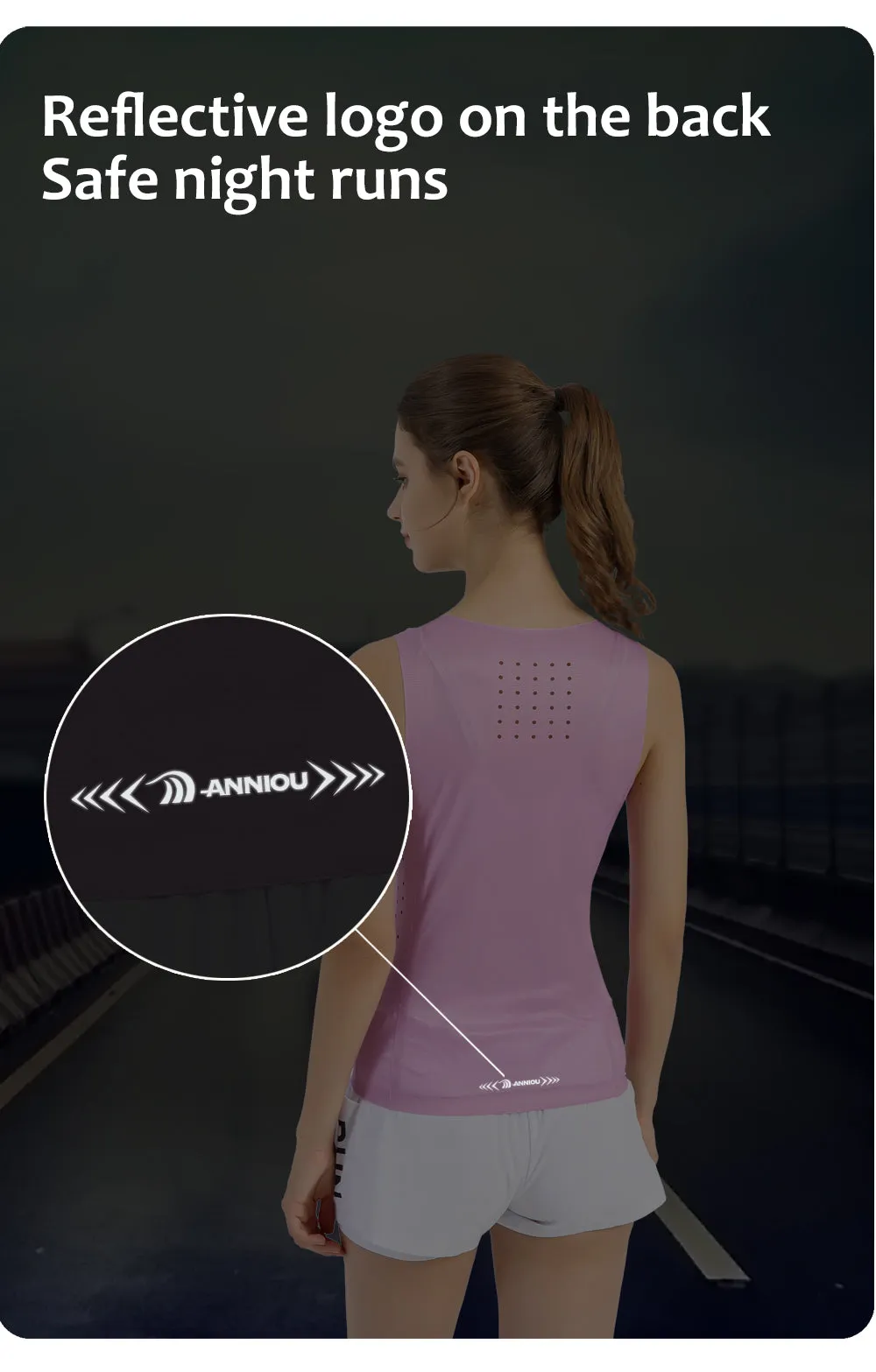 ANNIOU Seamless Yoga Vest Antibacterial Sports Vest for Women Men Breathable Quick Dry Gym Running Fitness Training Tank Top