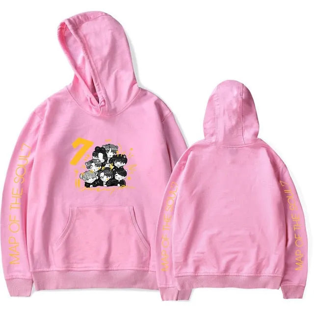 Cartoon BTS Map of the Soul 7 World Tour Hoodies