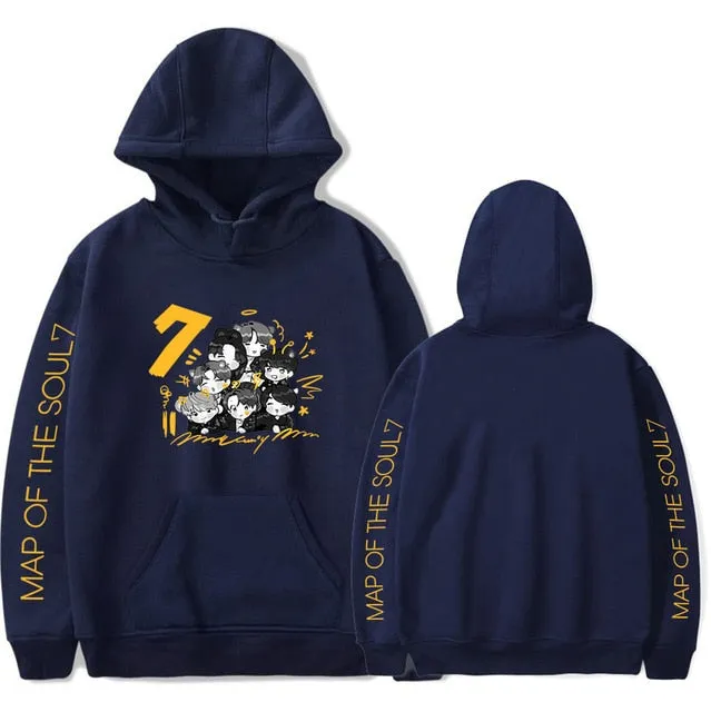 Cartoon BTS Map of the Soul 7 World Tour Hoodies