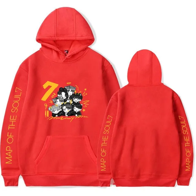 Cartoon BTS Map of the Soul 7 World Tour Hoodies