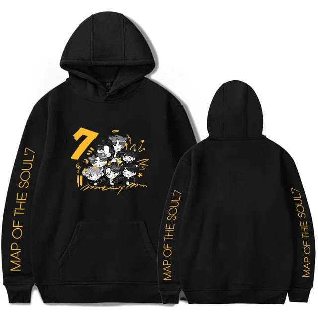 Cartoon BTS Map of the Soul 7 World Tour Hoodies