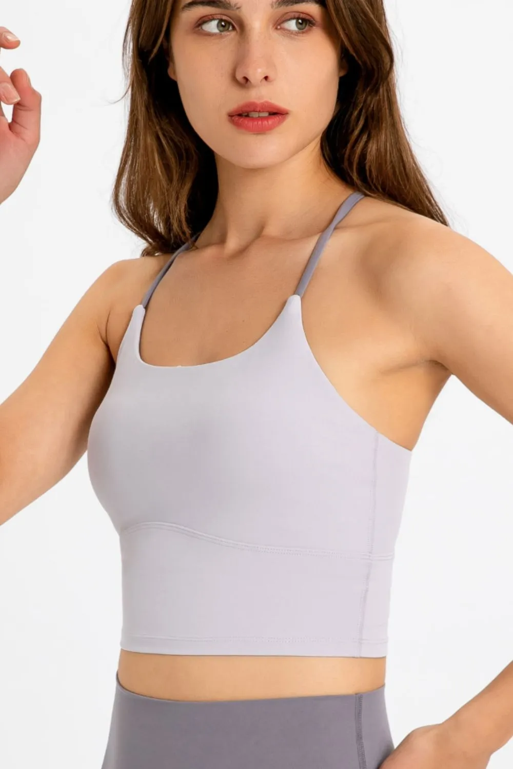 Crisscross Back Scoop Neck Sports Cami