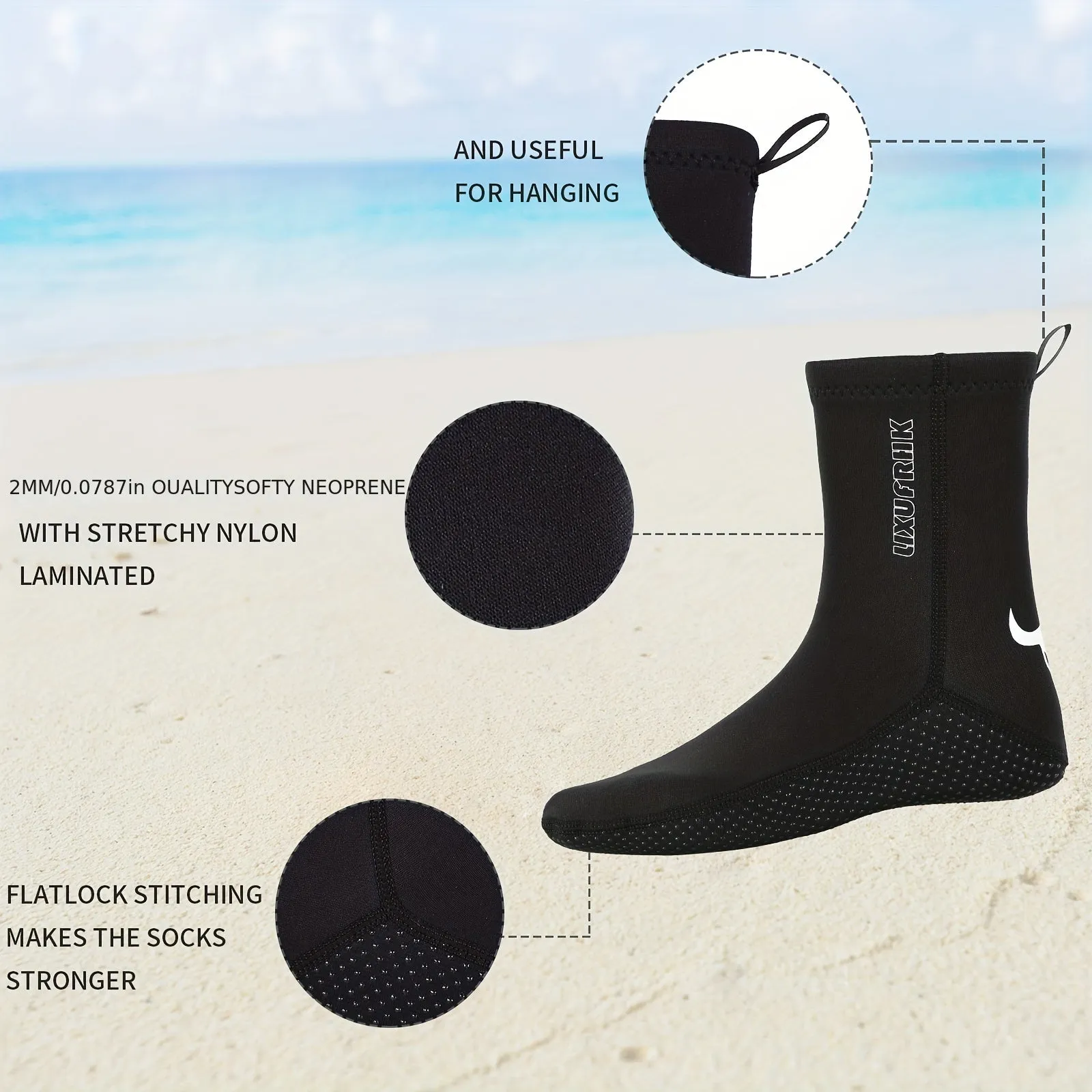 Elastic Neoprene Diving Socks for Water Sports Enthusiasts