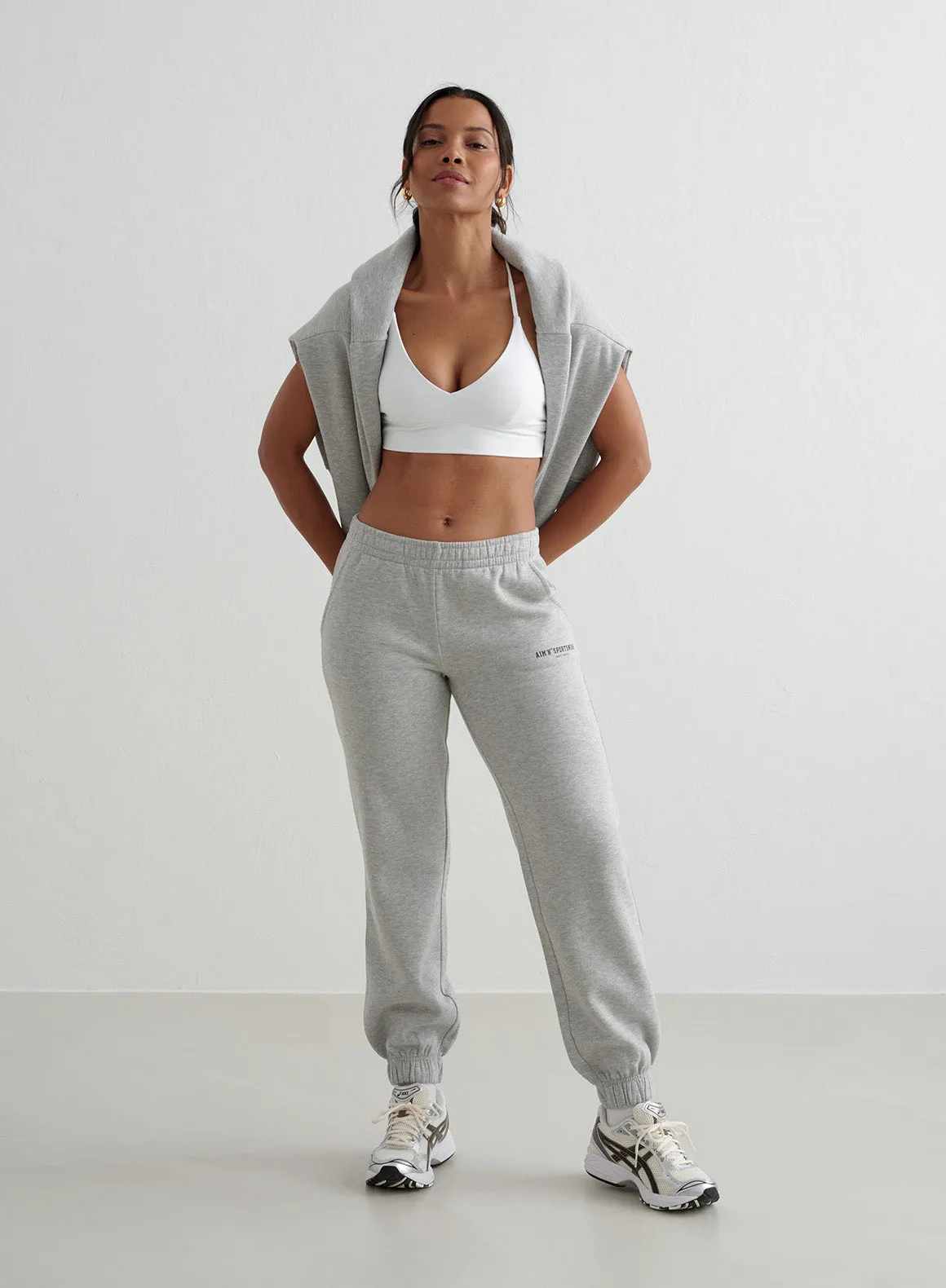 Grey Melange Varsity Classic Sweatpants