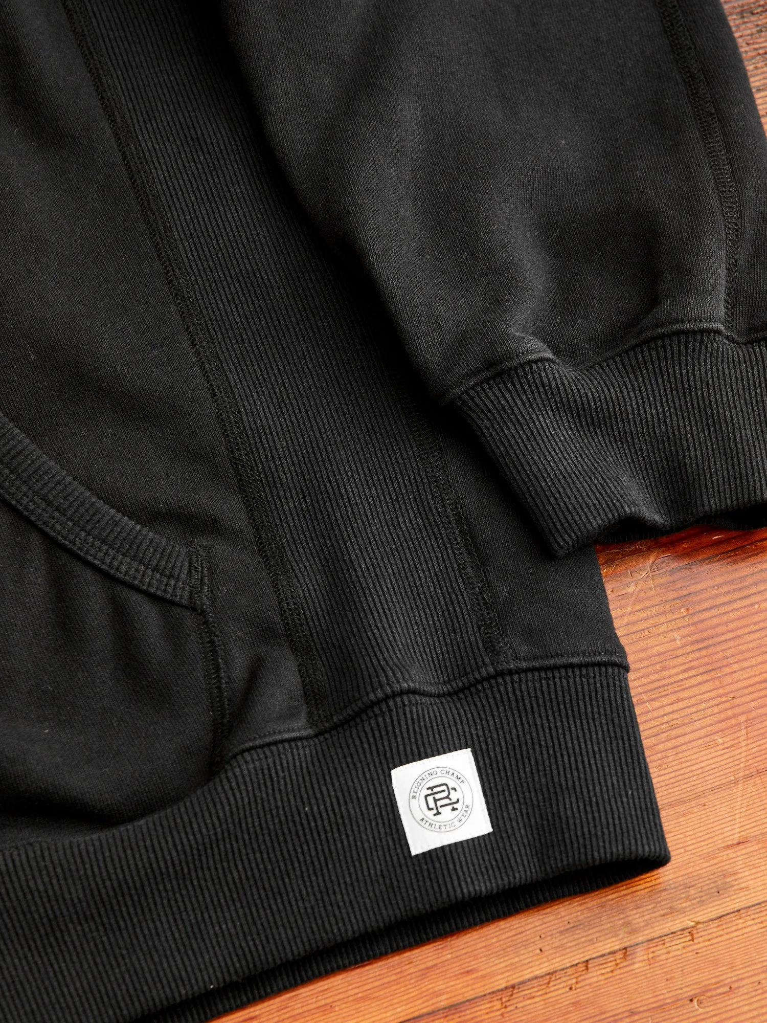 Heavyweight Fleece Full Zip Hoodie in Black