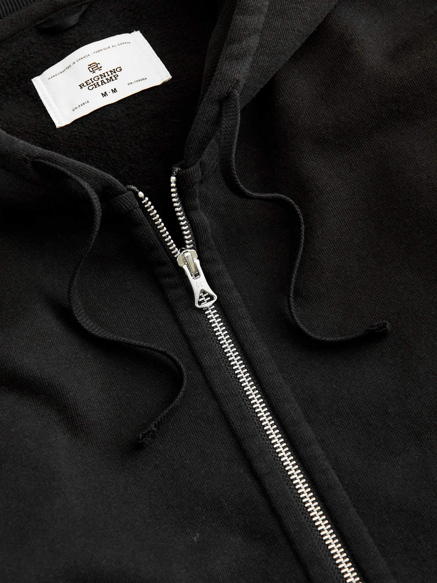 Heavyweight Fleece Full Zip Hoodie in Black