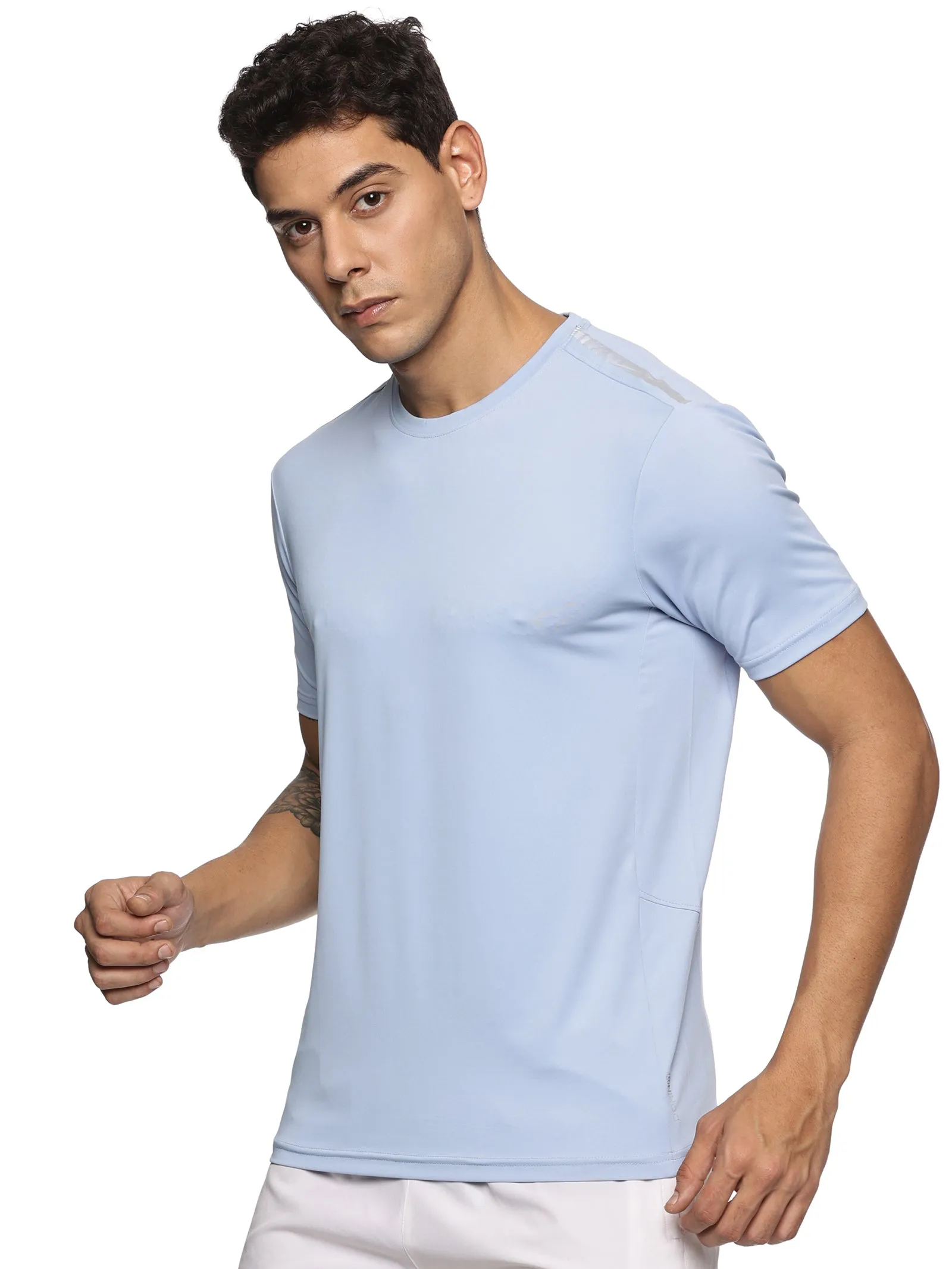 Men Kooltex Solid High Performance Half Raglan Sleeve (Sky Blue)