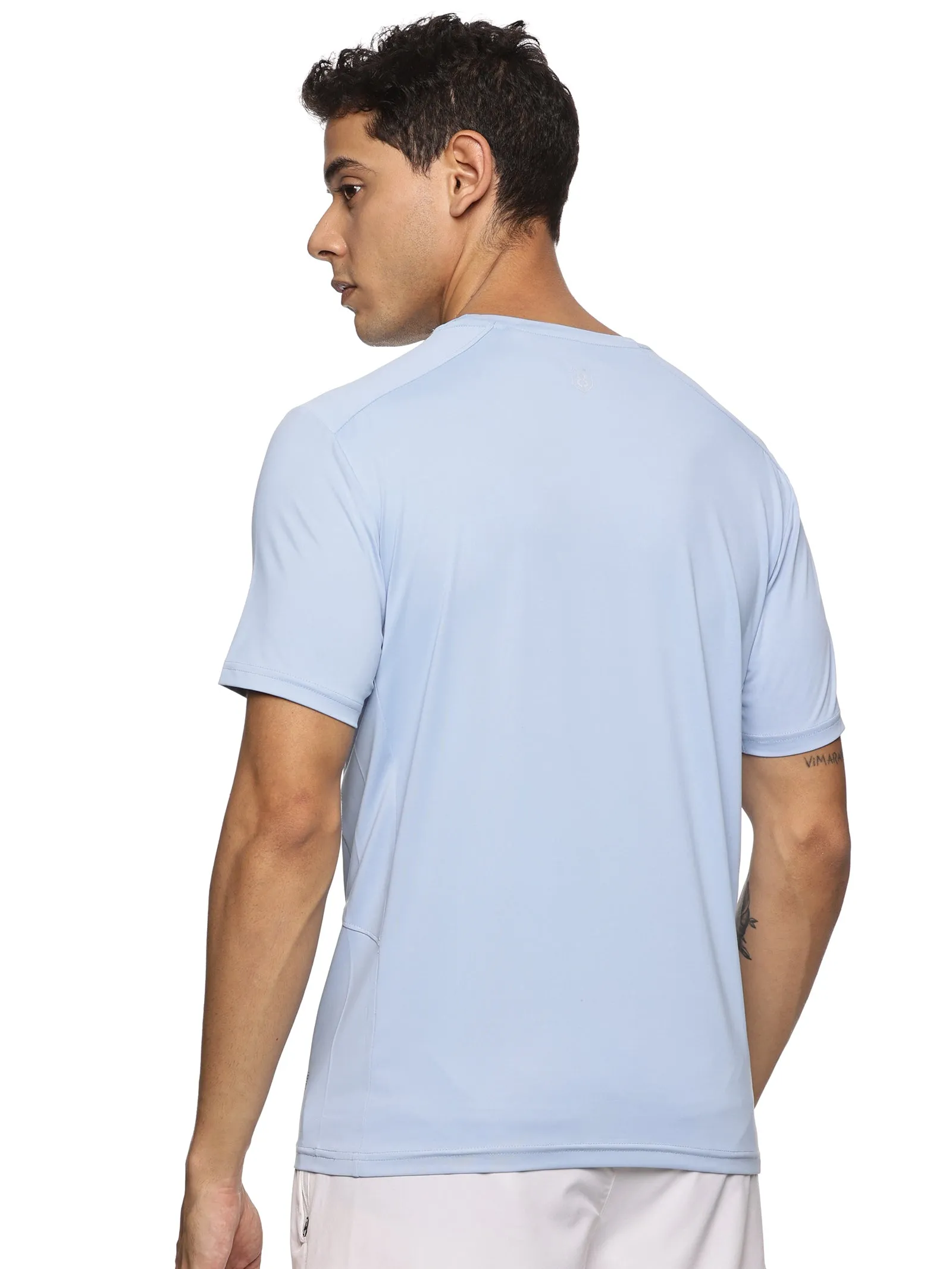 Men Kooltex Solid High Performance Half Raglan Sleeve (Sky Blue)