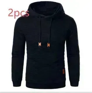 Men's Jacquard Sweatshirt Long-sleeved Hoodie Warm Color  Sports Pullover Top