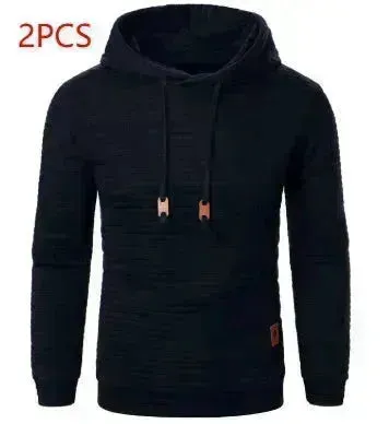 Men's Jacquard Sweatshirt Long-sleeved Hoodie Warm Color  Sports Pullover Top