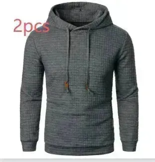 Men's Jacquard Sweatshirt Long-sleeved Hoodie Warm Color  Sports Pullover Top