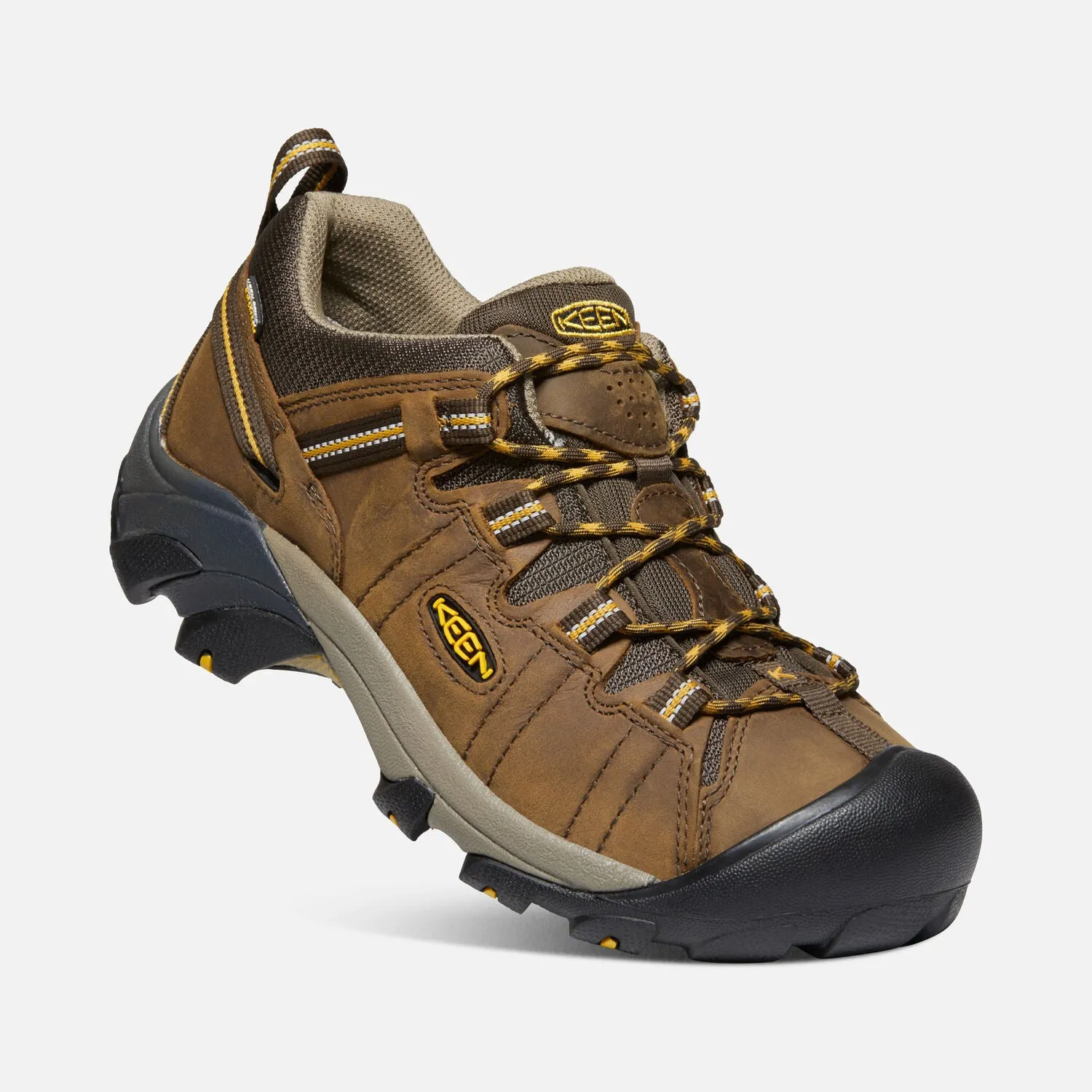 Men's Keen Targhee II Waterproof Color: Cascade Brown/ Golden Yellow (WIDE WIDTH)