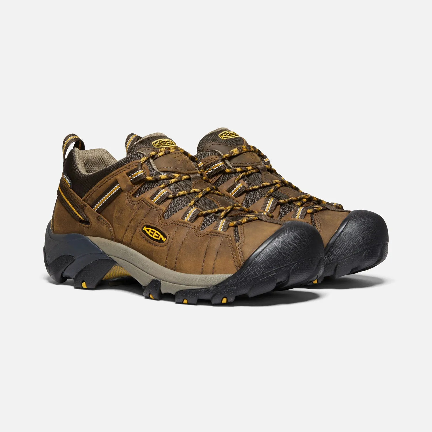 Men's Keen Targhee II Waterproof Color: Cascade Brown/ Golden Yellow (WIDE WIDTH)