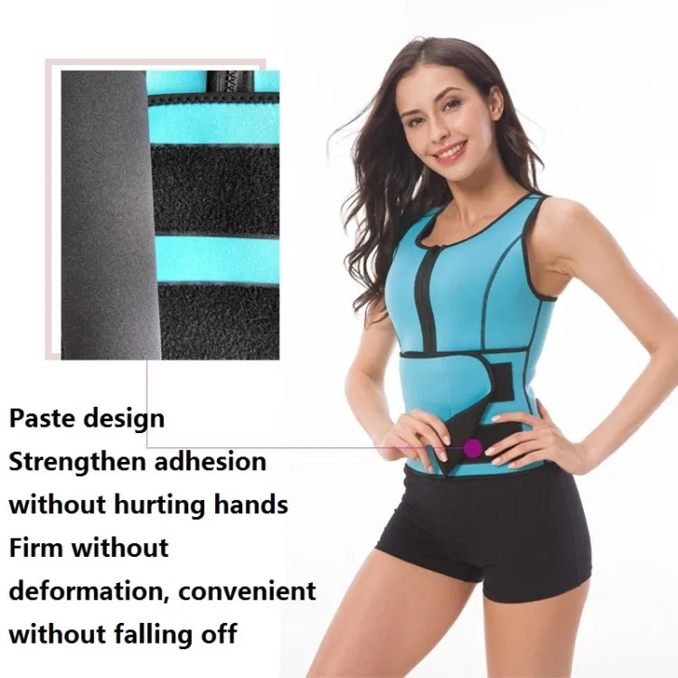 Neoprene Corset Yoga Vest Sweat Suit Postpartum Belly Belt, Size:S(Blue)