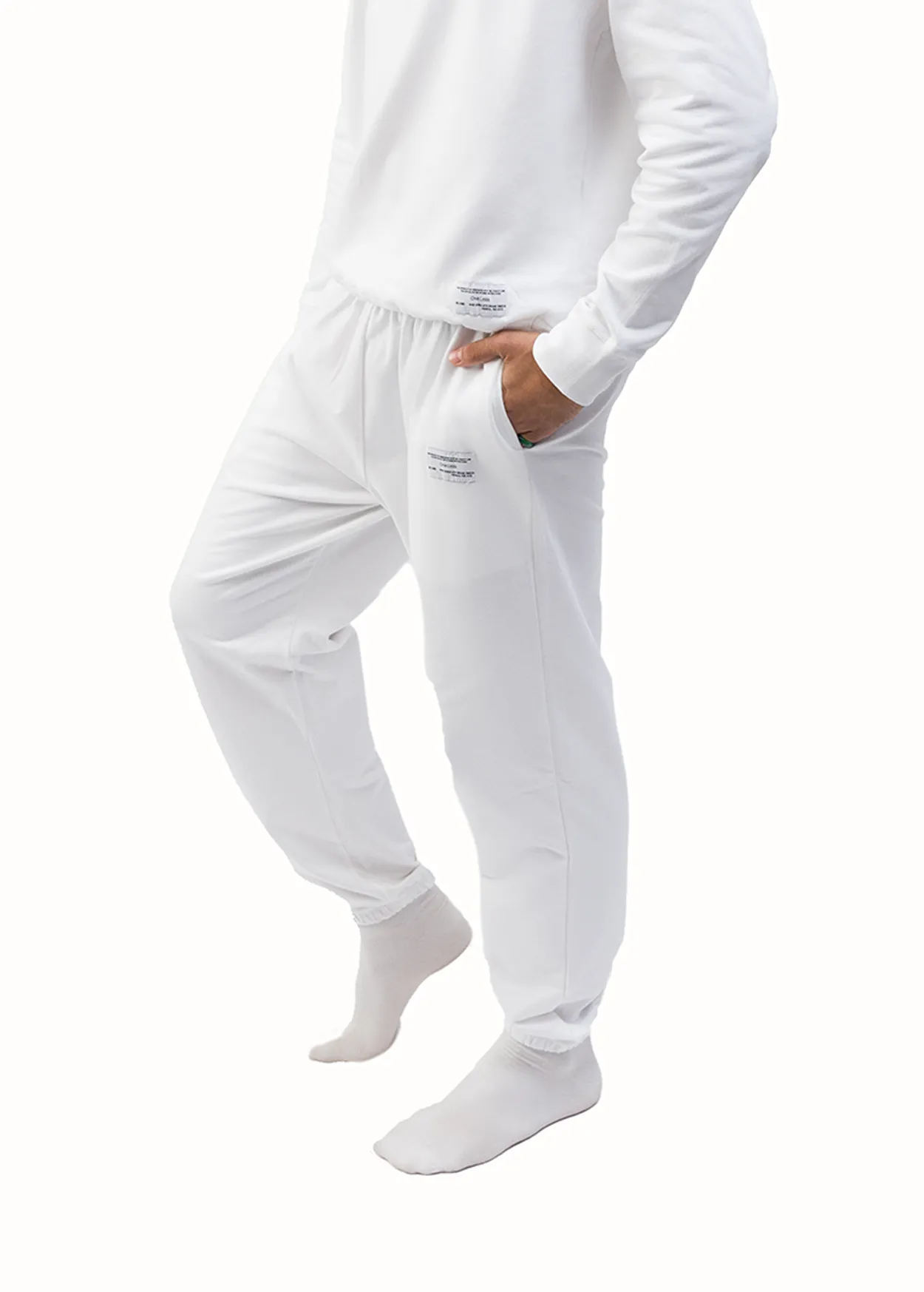 Organic Cotton Cuffed Sweatpant Unisex - Snow⁠