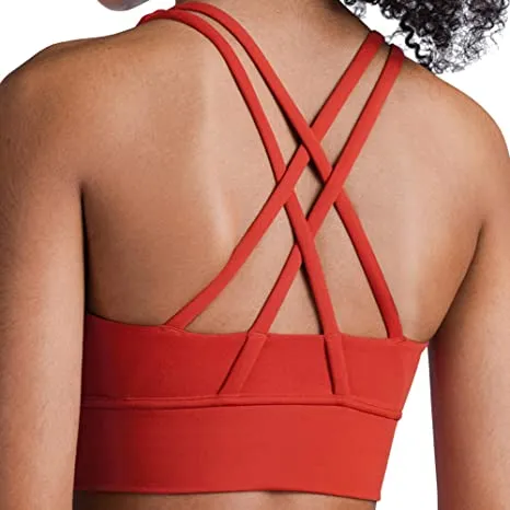 Sidiou Group Anniou Back Cross Strappy Seamless Sports Bra Push Up Yoga Bra Padded Naked-Feel Shockproof Women Fitness Top Workout Sportswear