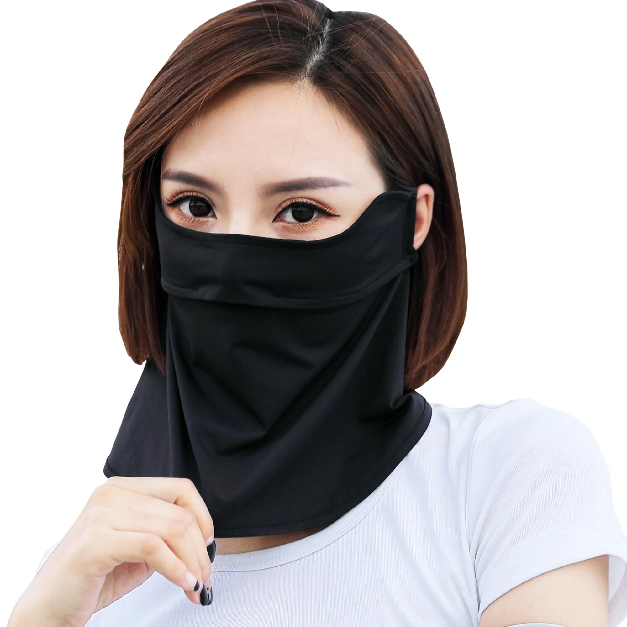 Sidiou Group Anniou Summer UPF 50  Anti UV Dust Face Cover Cool Ice Silk Breathable Perspiration Sunscreen Headwear for Motorcycle Running