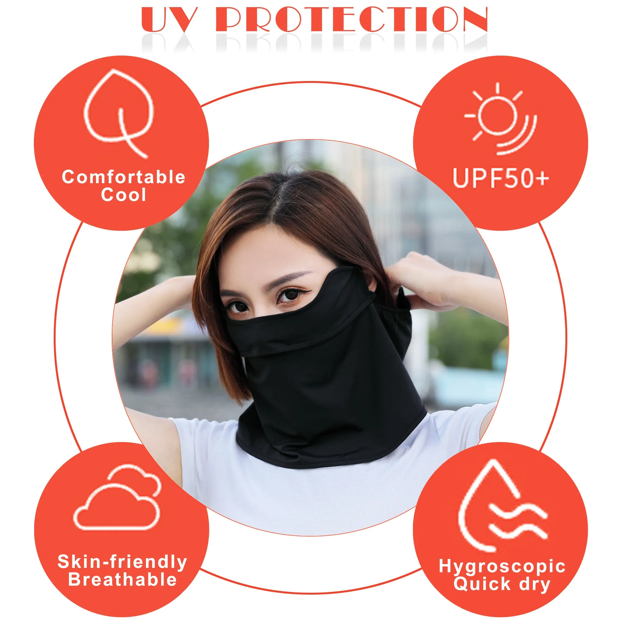 Sidiou Group Anniou Summer UPF 50  Anti UV Dust Face Cover Cool Ice Silk Breathable Perspiration Sunscreen Headwear for Motorcycle Running