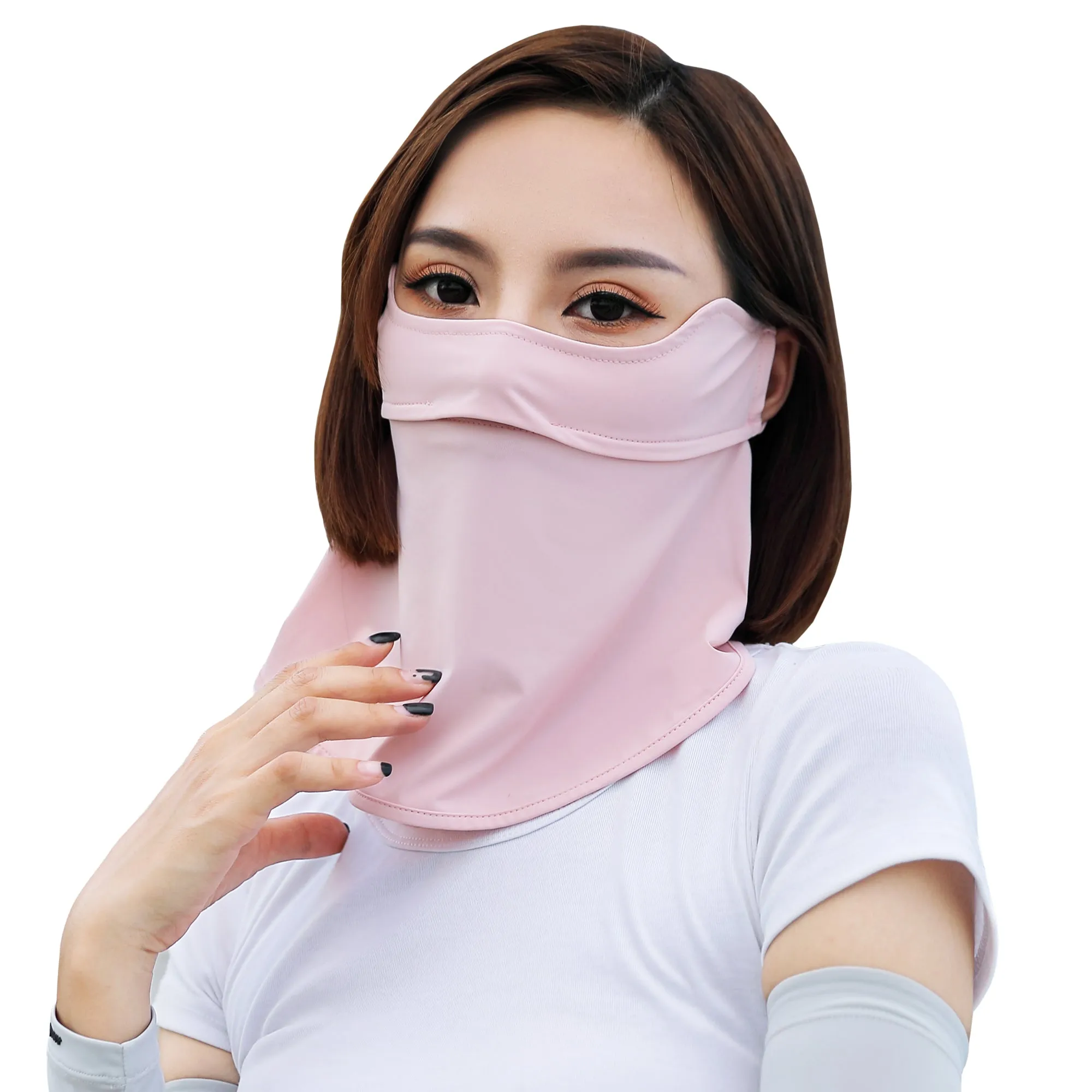 Sidiou Group Anniou Summer UPF 50  Anti UV Dust Face Cover Cool Ice Silk Breathable Perspiration Sunscreen Headwear for Motorcycle Running