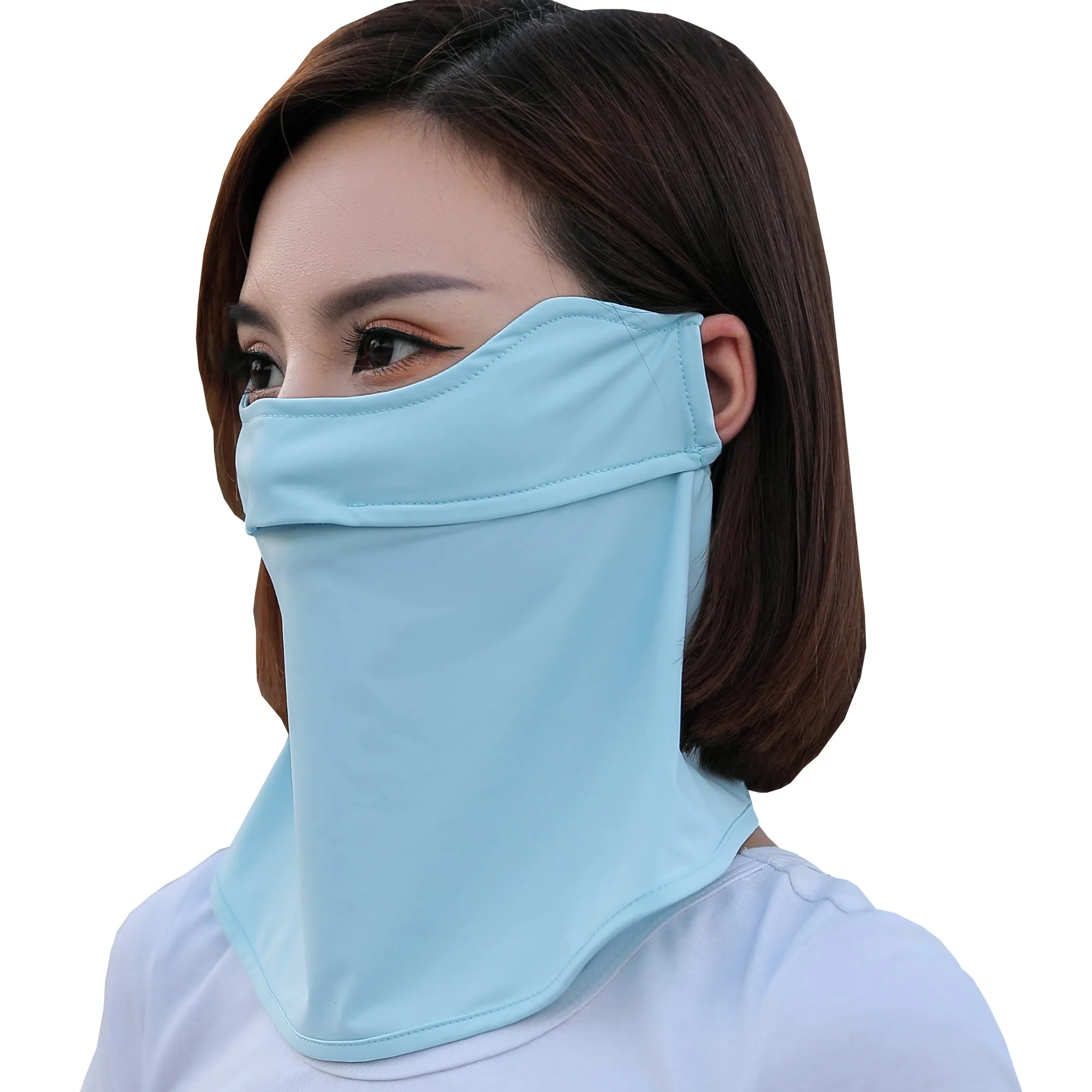 Sidiou Group Anniou Summer UPF 50  Anti UV Dust Face Cover Cool Ice Silk Breathable Perspiration Sunscreen Headwear for Motorcycle Running