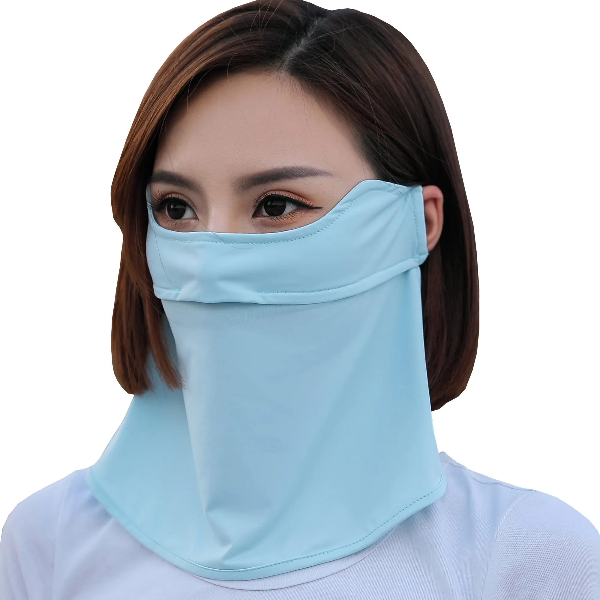 Sidiou Group Anniou Summer UPF 50  Anti UV Dust Face Cover Cool Ice Silk Breathable Perspiration Sunscreen Headwear for Motorcycle Running