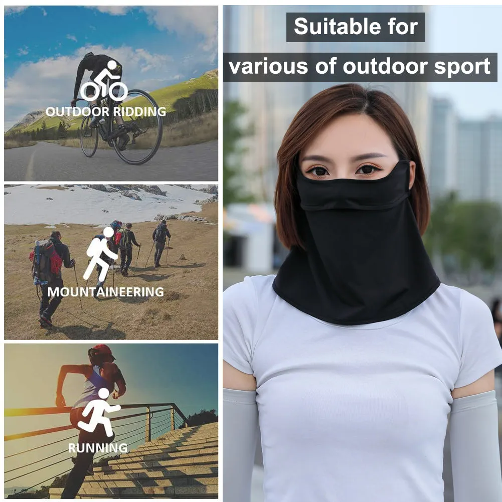 Sidiou Group Anniou Summer UPF 50  Anti UV Dust Face Cover Cool Ice Silk Breathable Perspiration Sunscreen Headwear for Motorcycle Running