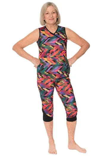 Sleeveless Crossover Swim Top - Chlorine Proof