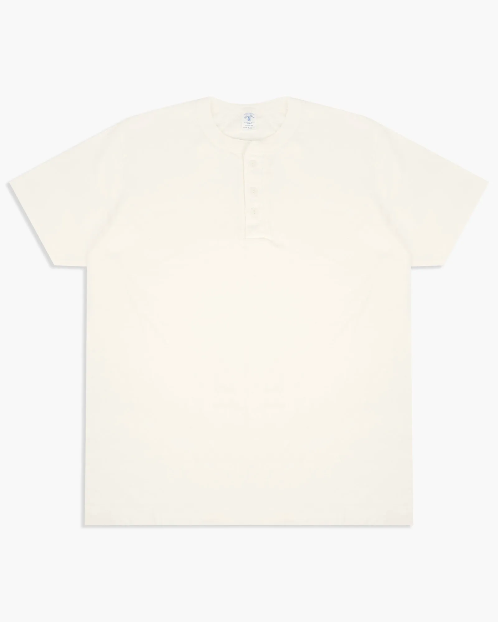 Velva Sheen 14/1 Pigment S/S Henley Tee - Off White